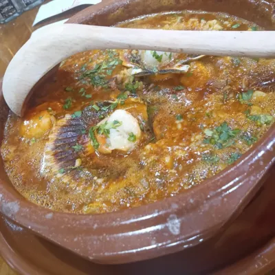 Arroz caldoso de marisco en Taberna Gallega O'Candil Pulpería